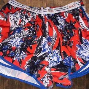 Nike Red and Blue Floral Shorts